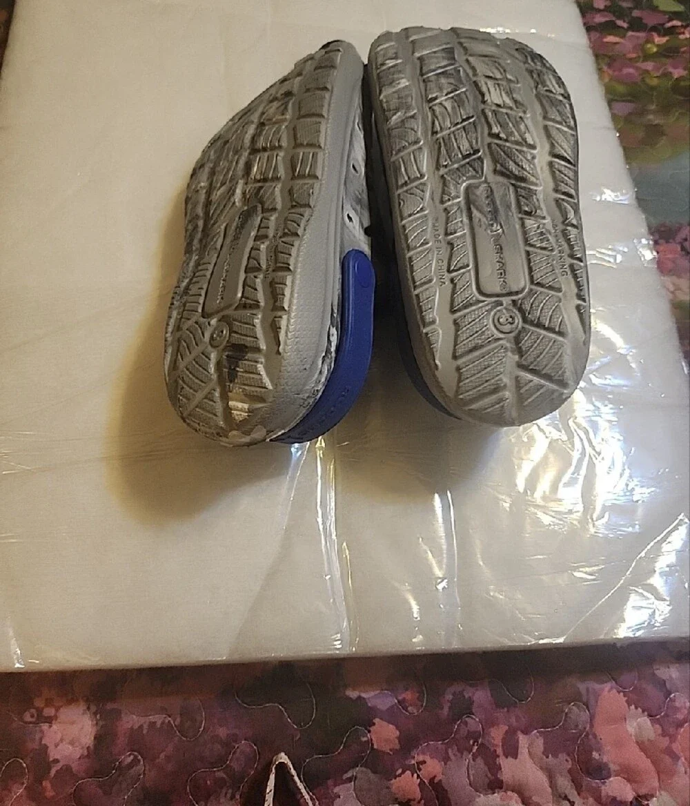 Rugged Shark Marble Print Slip-On Clogs